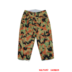 WWII German Reversible Winter Trousers in Leibermuster Camo German Camo trousers,German uniforms,SS uniforms,Wehrmacht uniforms,WW2 uniforms,Leibermuster,WW2 camo,WWII camo,WW2 German camouflage,WWII German camouflage,German Camo Uniform,winter parka