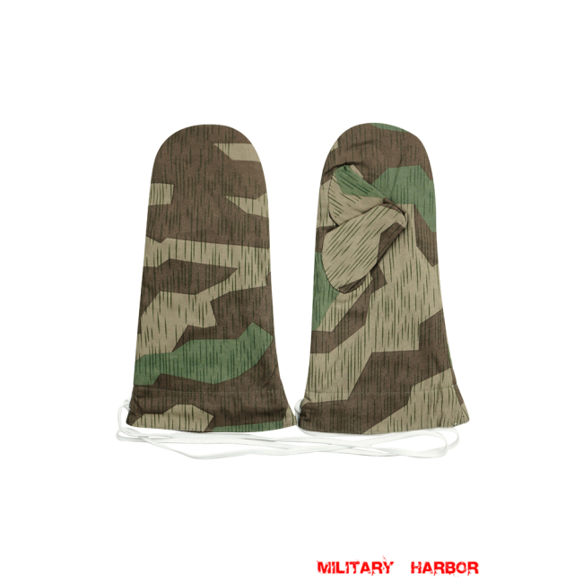 WWII German Reversible Winter Parka Mittens Gloves in Splinter 31 Spring Camo german mittens,ww2 gloves,german camo mittnes,german Reversible mittens,german parka mittens,Splinter mittens