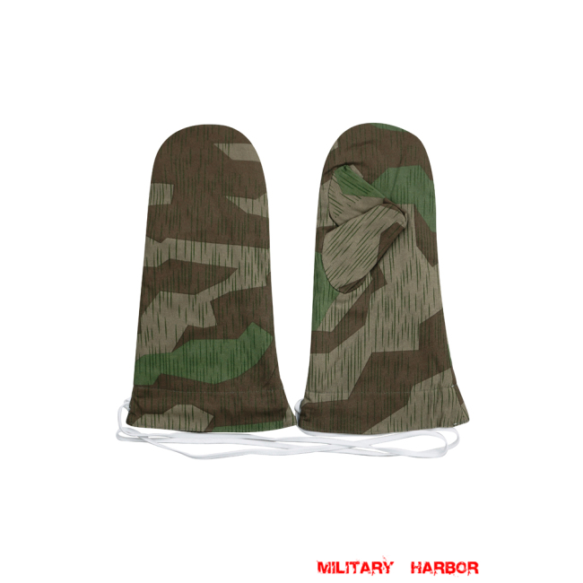 WWII German Reversible Winter Parka Mittens Gloves in Splinter 31 Fall Camo german mittens,ww2 gloves,german camo mittnes,german Reversible mittens,german parka mittens,Splinter mittens