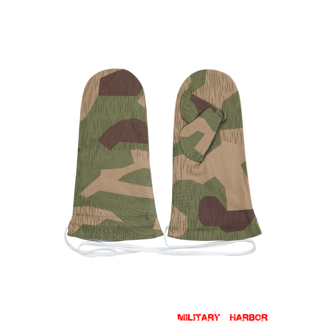 WWII German Reversible Winter Parka Mittens Gloves in Splinter 42 Reversed Color Camo german mittens,ww2 gloves,german camo mittnes,german Reversible mittens,german parka mittens,Splinter mittens