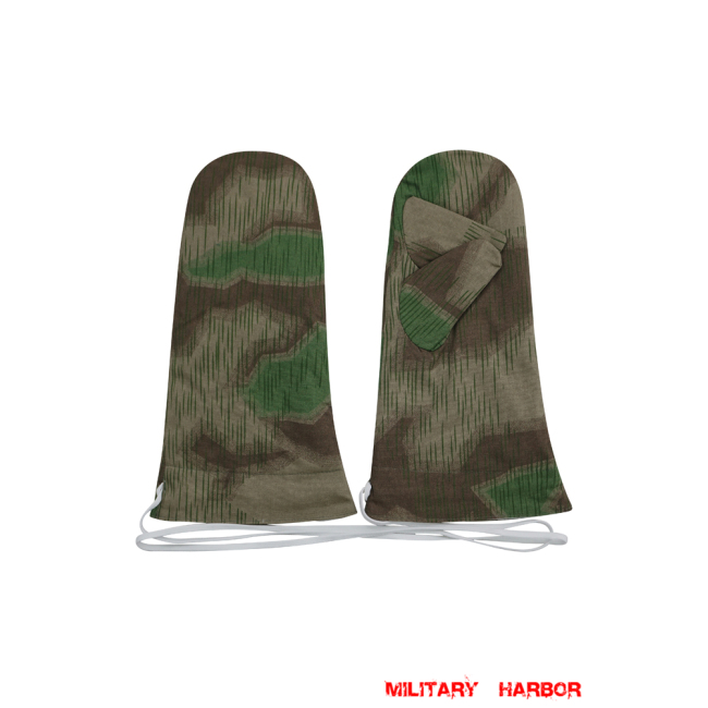 WWII German Reversible Winter Parka Mittens Gloves in Splinter C 43 Camo german mittens,ww2 gloves,german camo mittnes,german Reversible mittens,german parka mittens,Splinter mittens
