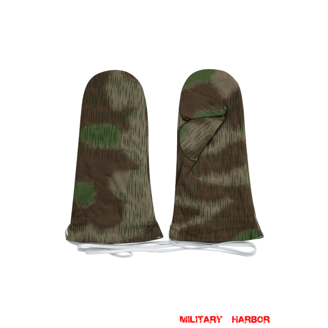 WWII German Reversible Winter Parka Mittens Gloves in Marsh Sumpfsmuster 44 with Splinter Color german mittens,ww2 gloves,german camo mittnes,german Reversible mittens,german parka mittens,Splinter mittens