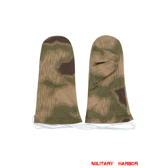 WWII German Reversible Winter Parka Mittens Gloves in Marsh Sumpfsmuster 43 Camo german mittens,ww2 gloves,german camo mittnes,german Reversible mittens,german parka mittens,Splinter mittens