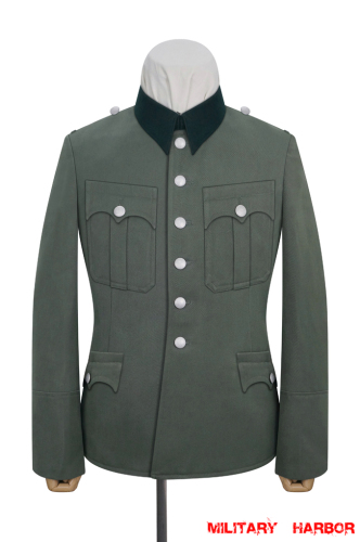 WWII German Austrian Officer Field Grey Gabardine Service Tunic Jacket II 6 buttons