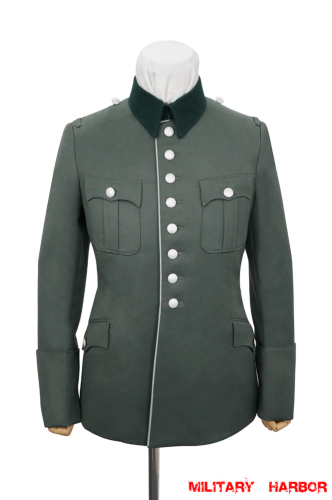 WWII German Heer M27 General Officer Gabardine piped service tunic jacket I