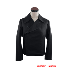 WWII German Heer panzer EM black gabardine wrap jacket WWII German Heer panzer EM black gabardine wrap jacket