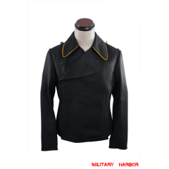 WWII German SS Recon Panzer Black Gabardine Wrap/Jacket WW2 german uniform,panzer uniform,german army uniform,Blitz,german panzer,SS panzer uniforms,WWII uniforms,reenactment uniforms,WW2 reproduction,german WWII uniforms,militaria german,german WW2 militaria,WWII jackets,german panzer jacket,german tunic WW2,panzer wrap jacket,WWII field uniforms,WW2 tank uniforms ,german tank uniforms