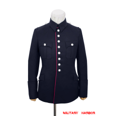 WWII German Fire Police Navy Blue Gabardine Service Waffenrock Tunic With Pipe II WW2 German police gabardine Tunic,WW2 german police uniforms,WWII police uniform,WWII german police militaria,ww2 german police jacket