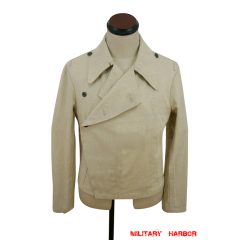 WWII German Heer panzer summer HBT off-white wrap/jacket type I WW2 german uniform,panzer uniform,german army uniform,Blitz,german panzer,WWII German HBT Cotton Panzer Tunic,HBT uniforms,WW2 german militaria,WW2 military surplus,w2 uniforms,WWII german,replica military uniforms,german summer uniforms,WWII Reenactment,reenactment  shop