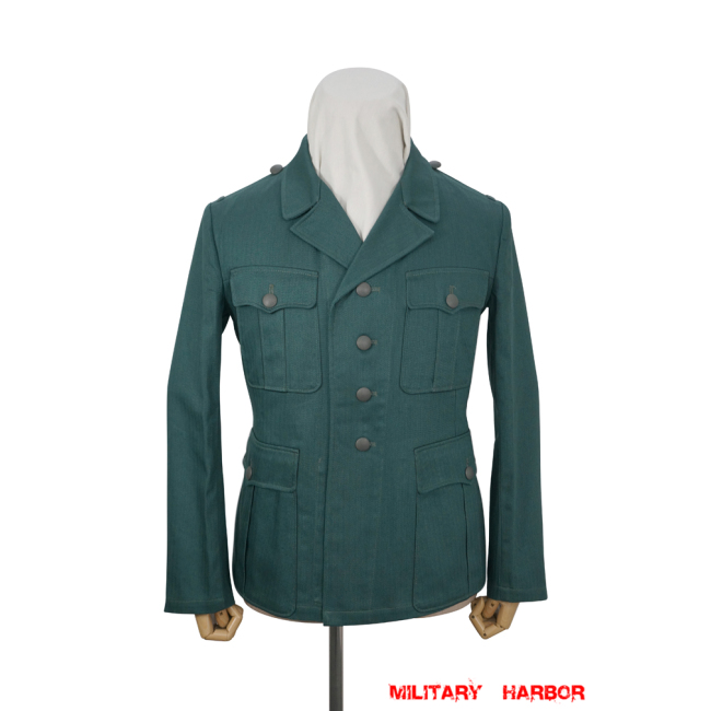 WWII German Police EM Open Collar Summer HBT Service Tunic WW2 German police cotton Tunic,WW2 german police uniforms,WWII police uniform,WWII german police militaria,ww2 german police jacket,ww2 German police summer uniforms