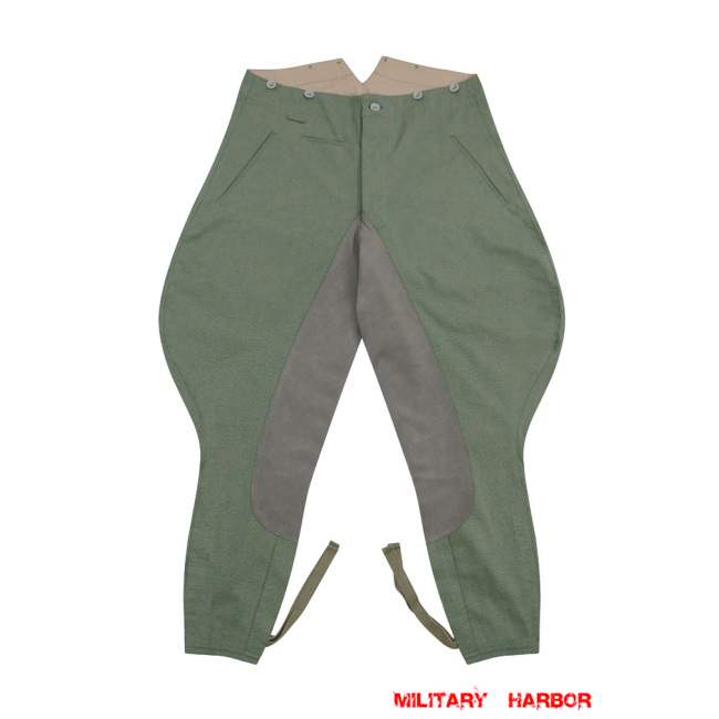 WWII German Police Officer Mottled Green Riding Summer Breeches WW2 German police cotton breeches,WW2 german police uniforms,WWII police uniform,WWII german police militaria,ww2 german police breeches