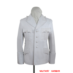 WWII German SS M32 white cotton summer tunic WW2 german uniform,SS uniform,waffen SS,gestapo,m32 tunic,WWII German HBT Cotton Tunic,HBT uniforms,WW2 german militaria,WW2 military surplus,w2 uniforms,WWII german,replica military uniforms,german summer uniforms,WWII Reenactment,reenactment  shop