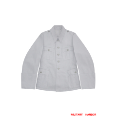WWII German SS M36 Officer Summer White Cotton Service Tunic Jacket WW2 german uniform,SS uniform,waffen SS,gestapo,m32 tunic,WWII German HBT Cotton Tunic,HBT uniforms,WW2 german militaria,WW2 military surplus,w2 uniforms,WWII german,replica military uniforms,german summer uniforms,WWII Reenactment,reenactment shop