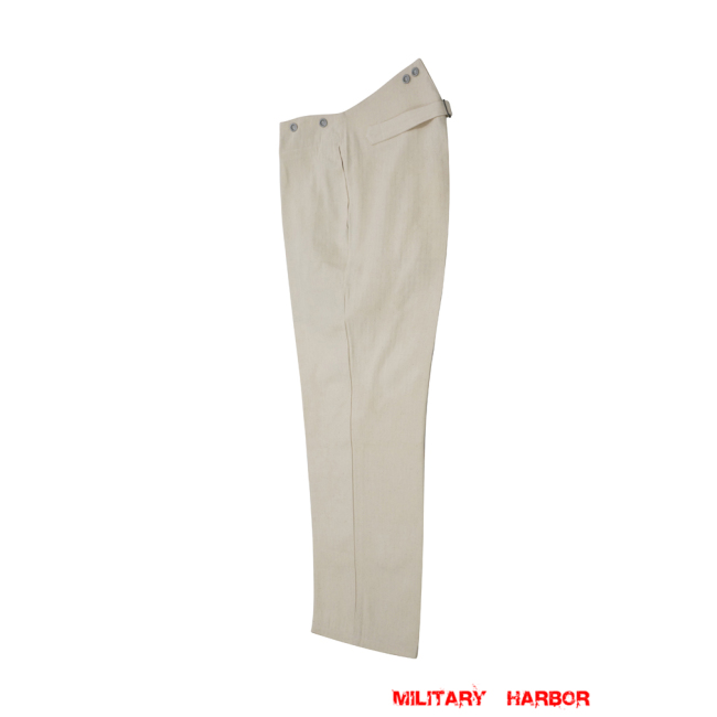 WWII German RAD Summer HBT Off-White Drill Service Trousers Reichsarbeitsdienst,Reich Labour Service,ww2 german RAD trousers,ww2 german RAD uniforms,RAD HBT trousers