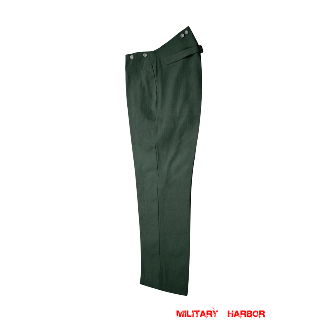 WWII German RAD Summer HBT Green Drill Service Trousers Reichsarbeitsdienst,Reich Labour Service,ww2 german RAD trousers,ww2 german RAD uniforms,RAD HBT trousers