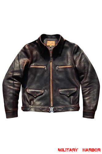 WWII German Luftwaffe Hartmann style Leather Fighter Pilot Jacket