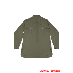 WWII German DAK Tropical Afrikakorps Olive Long Sleeve Pullover Shirt WW2 german uniform,Luftwaffe uniform,german army uniform,german airforce,german Service Shirt,German Long sleeve shirt,HBT uniforms,WW2 german militaria,WW2 military surplus,w2 uniforms,WWII german,replica military uniforms,german summer uniforms,WWII Reenactment,reenactment  shop
