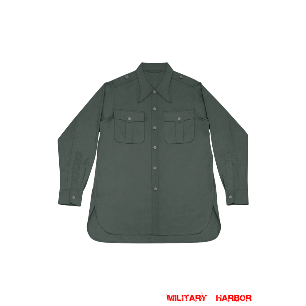 WWII German Heer SS Green-Grey Long Sleeve ShirtLong Sleeve Shirts -Military Harbor WWII German Heer SS Green-Grey Long Sleeve ShirtLong Sleeve Shirts -Military Harbor
