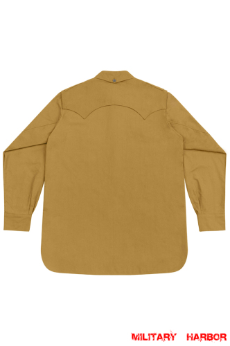 WWII German Waffen-SS Tropical Sahariana Sand Long Sleeve Shirt