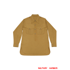 WWII German Waffen-SS Tropical Sahariana Sand Long Sleeve Shirt ww2 german uniform,SS uniform,german army uniform,german airforce,german Service Shirt