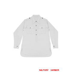 WWII German Heer SS White Long Sleeve Pullover Shirt ww2 german uniform,SS uniform,german army uniform,german airforce,german Service Shirt