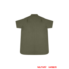 WWII German DAK Tropical Afrikakorps Olive Short Sleeve Pullover Shirt