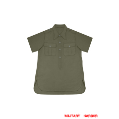 WWII German DAK Tropical Afrikakorps Olive Short Sleeve Pullover Shirt WWII German DAK Tropical Afrikakorps Olive Short Sleeve Pullover Shirt