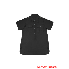 WWII German Panzer Black Short Sleeve Pullover Shirt WW2 german uniform,Luftwaffe uniform,german army uniform,german airforce,german Service Shirt,German Long sleeve shirt,HBT uniforms,WW2 german militaria,WW2 military surplus,w2 uniforms,WWII german,replica military uniforms,german summer uniforms,WWII Reenactment,reenactment  shop