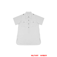 WWII German Heer SS White Short Sleeve Pullover Shirt ww2 german uniform,SS uniform,german army uniform,german airforce,german Service Shirt