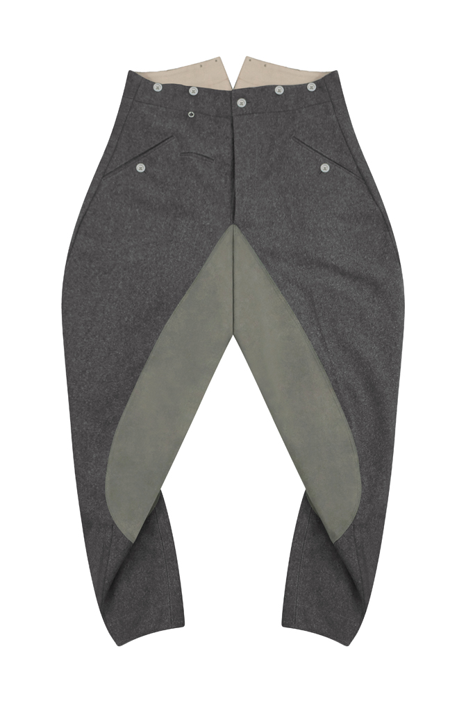 WWII German Heer M36 Stone Grey Wool Mounted Troops Riding Breeches