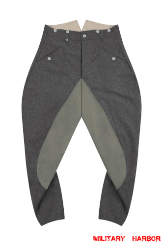 WWII German Heer M36 Stone Grey Wool Mounted Troops Riding Breeches