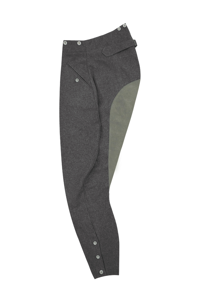 WWII German Heer M36 Stone Grey Wool Mounted Troops Riding Breeches