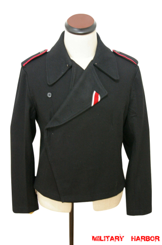 WWII German Heer panzer black wool wrap/jacket