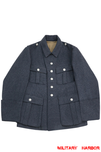 WWII German M38 Luftwaffe EM/NCO blue grey wool tunic tuchrock