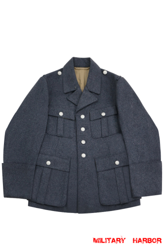 WWII German M38 Luftwaffe EM/NCO blue grey wool tunic tuchrock