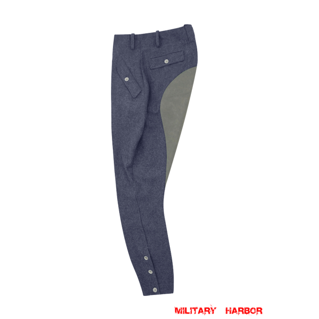 WWII German Luftwaffe M44 Blue Grey Wool Mounted Troops Riding Breeches WWII German Wool Luftwaffe Trousers,WW2 german uniforms,WWII army uniform,WWII german militaria,Luftwaffe uniform,german military clothing,WW2 reproduction