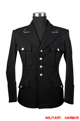WWII German M32 SS officer black wool tunic