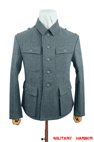 WWII German M43 SS EM Italian Field Wool tunic Feldbluse blue green grey