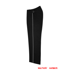 WWII German M32 SS Black Wool Straight Trousers With Pipe WWII German Wool Trousers,WW2 german uniforms,WWII army uniform,WWII german militaria,wehrmacht,german military clothing,WW2 reproduction,M40 tunic
