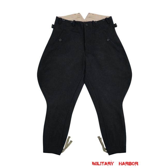 WWII German Allgemeine SS M32 Officer General Black Wool Breeches WWII German Wool Trousers,WW2 german uniforms,WWII army uniform,WWII german militaria,wehrmacht,german military clothing,WW2 reproduction,breeches