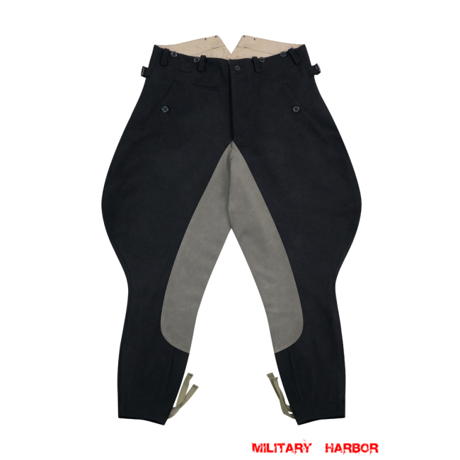 WWII German Allgemeine SS M32 Officer General Black Wool Riding Breeches WWII German Wool Trousers,WW2 german uniforms,WWII army uniform,WWII german militaria,wehrmacht,german military clothing,WW2 reproduction,Riding Breeches