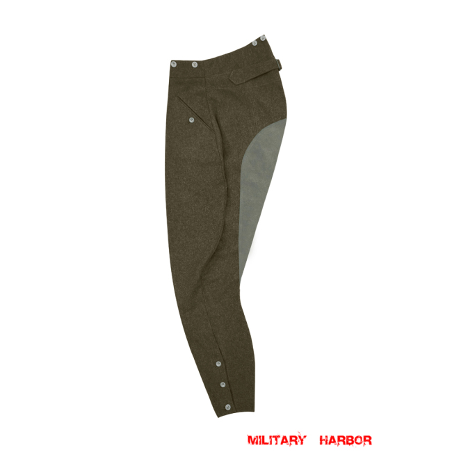 WWII German SS M40 Brown Wool Mounted Troops Riding Breeches WWII German Wool Trousers,WW2 german uniforms,WWII army uniform,WWII german militaria,wehrmacht,german military clothing,WW2 reproduction,Riding Breeches