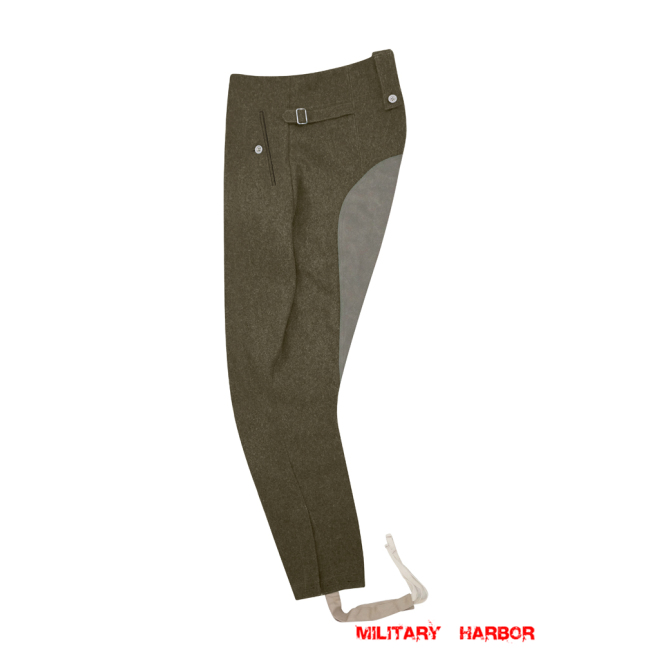 WWII German SS M43 Brown Wool Mounted Troops Riding Breeches WWII German Wool Trousers,WW2 german uniforms,WWII army uniform,WWII german militaria,wehrmacht,german military clothing,WW2 reproduction,Riding Breeches