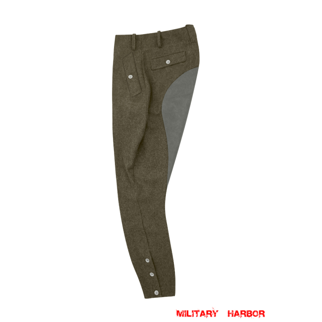 WWII German SS M44 Brown Wool Mounted Troops Riding Breeches WWII German Wool Trousers,WW2 german uniforms,WWII army uniform,WWII german militaria,wehrmacht,german military clothing,WW2 reproduction,Riding Breeches