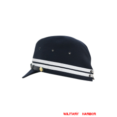 WWII Japanese IJN Navy First Type Officer field cap Gabardine Blue 第二次世界大戦 日本帝国海軍 一種 士官略帽戦闘帽 青/ブルー ギャバジン材料