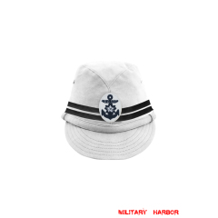 WWII Japanese IJN Navy Second Type Officer field cap White 第二次世界大戦 日本帝国海軍 二種 士官略帽 白/ワイト WWII Japan field caps,WW2 japanese,japanese uniforms,WW2 japanese cap,IJA cap,IJN cap,IJN Navy Second Type field cap