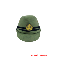 WWII Japanese IJN Navy Third Type Officer field cap Green 第二次世界大戦 日本帝国海軍 三種 士官略帽 緑系 WWII Japan field caps,WW2 japanese,japanese uniforms,WW4 japanese cap,IJA cap,IJN cap,IJN Navy Third Type field cap