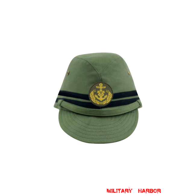 WWII Japanese IJN Navy Third Type Officer field cap Green 第二次世界大戦 日本帝国海軍 三種 士官略帽 緑系 WWII Japan field caps,WW2 japanese,japanese uniforms,WW4 japanese cap,IJA cap,IJN cap,IJN Navy Third Type field cap