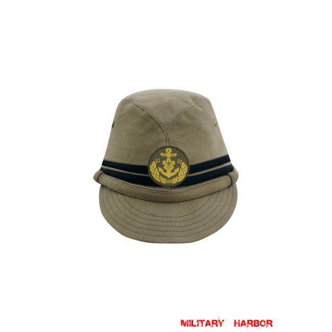 WWII Japanese IJN Navy Third Type Officer field cap Khaki 第二次世界大戦 日本帝国海軍 三種 士官略帽 茶系 WWII Japan field caps,WW2 japanese,japanese uniforms,WW7 japanese cap,IJA cap,IJN cap,IJN Navy Third Type field cap