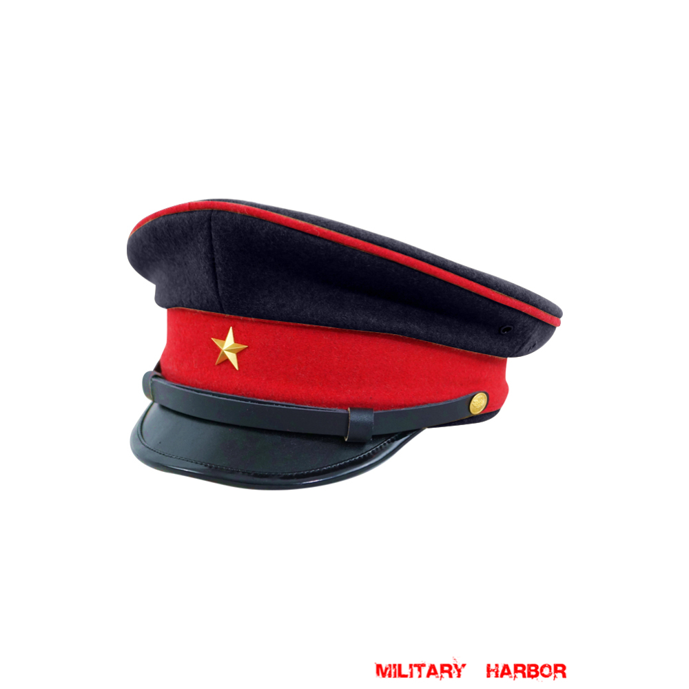 WWII Japanese IJA Army Military band visor cap wool dark blue 第二次世界大戦 日本帝国陸軍 軍樂隊軍帽制帽 ウール